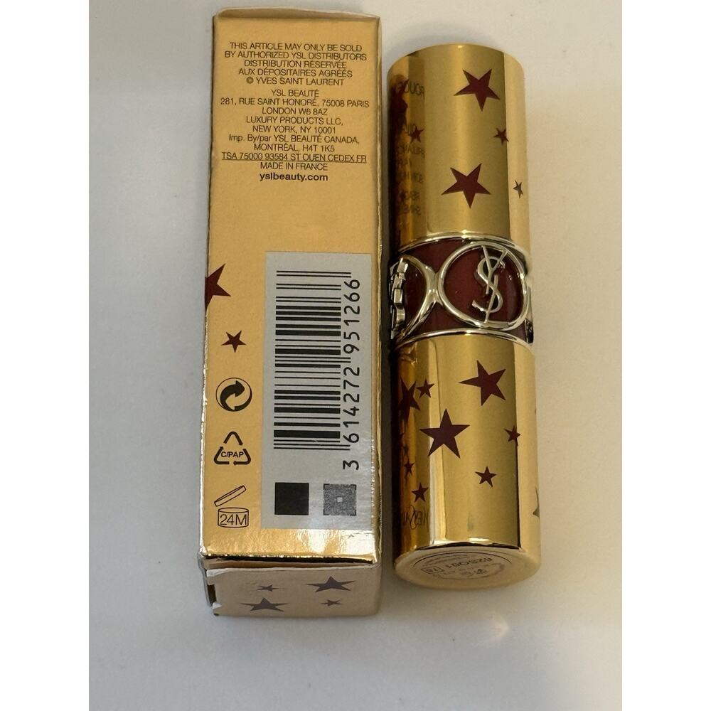 YSL Rouge Volupte Shine Oil-In-Stick ~76 Red In The Dark~ Full Size NIB - Picture 2 of 3